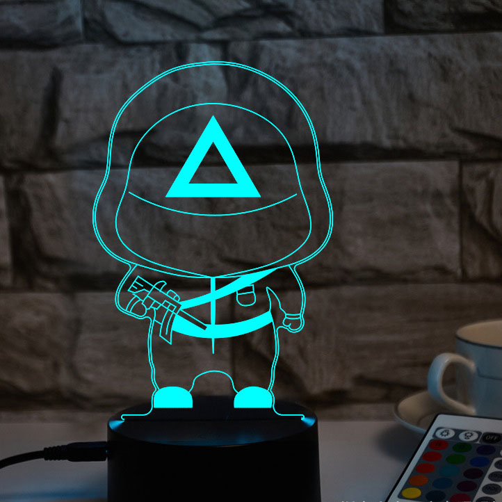 2021Souid игра 3D маленький ночник USB сенсорный Креативный светодиодный спальня ребенок детская игрушка подарок 3D Souid игра Светодиодная лампа