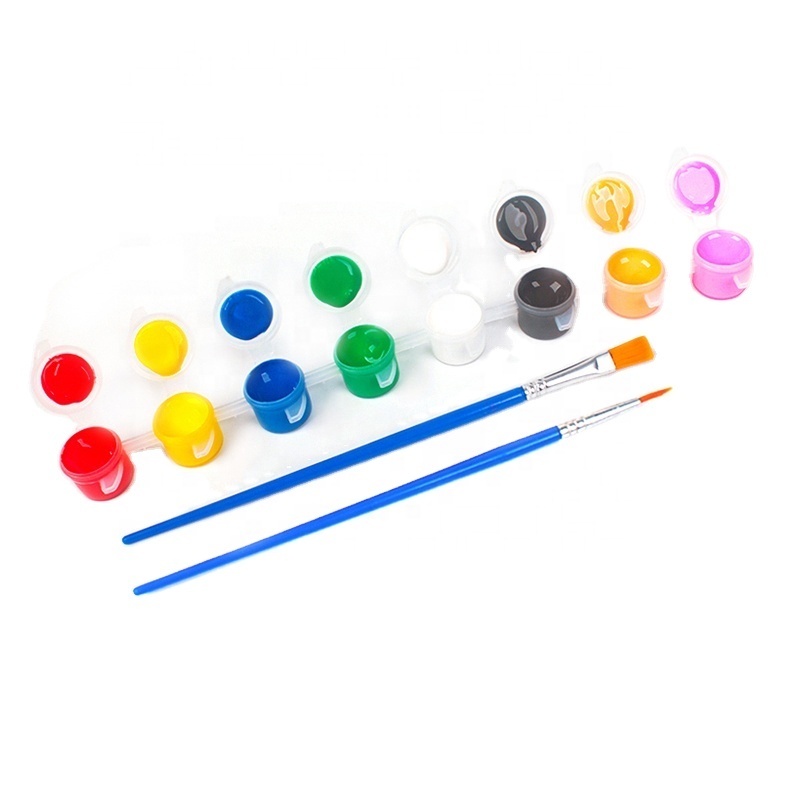 OEM factory direct selling Wholesale eco-friendly acrylic paint set professional with brush 3ml 8-colors kids acrylic paint kids