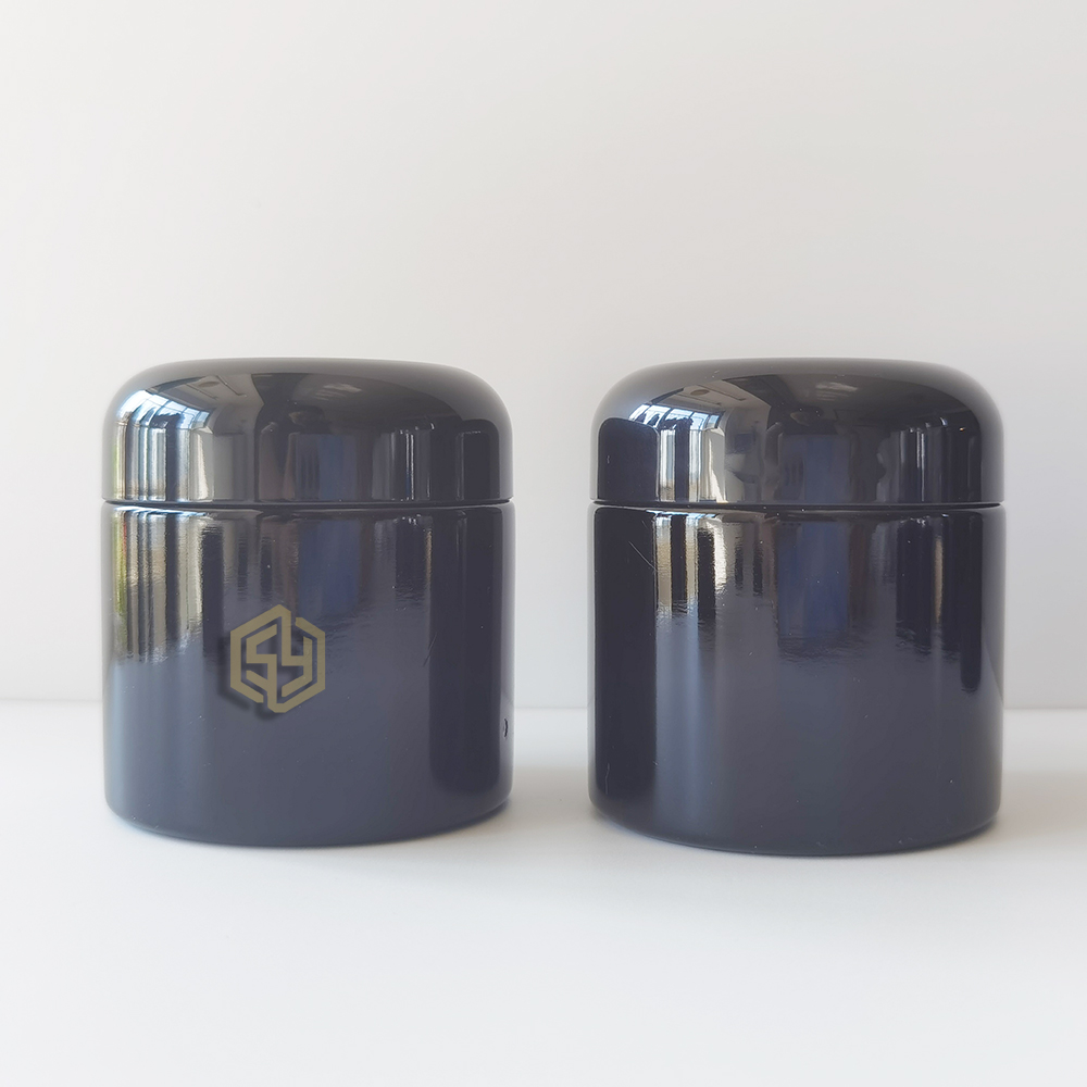 10ml 15ml 30ml 50ml 60ml 100ml 250ml 500ml matte black uv glass cosmetic violet protection glass jar