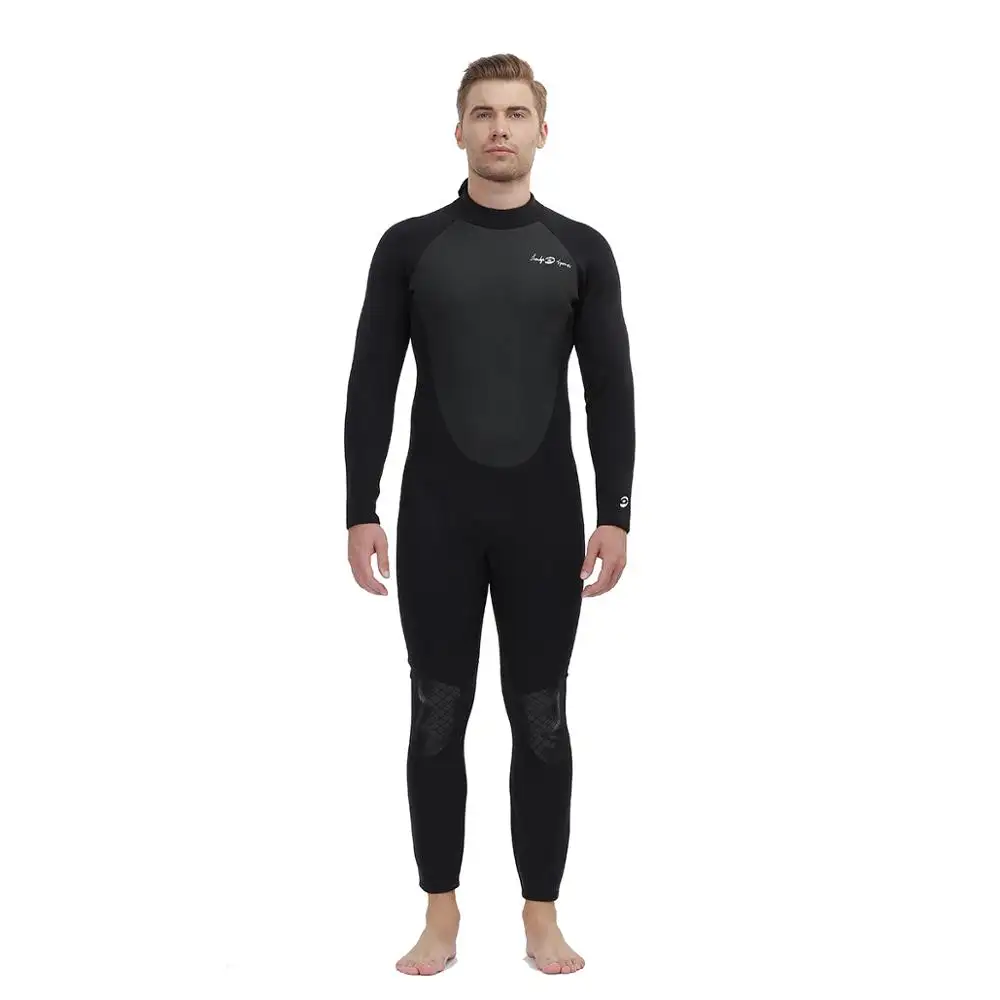 Manufacturer Custom Men New Black Neoprene Printed Long Sleeve Springsuit Diving Wetsuit