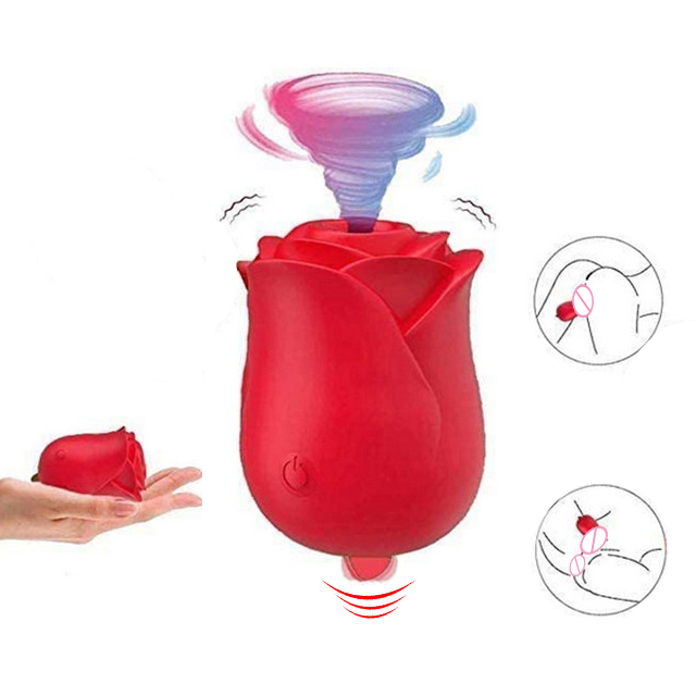 2 In 1 Adult Rechargeable 6 Modes Nipple Sucker G spot Sucking Women Sex Toys Tongue Clitoris Rose Vibrator