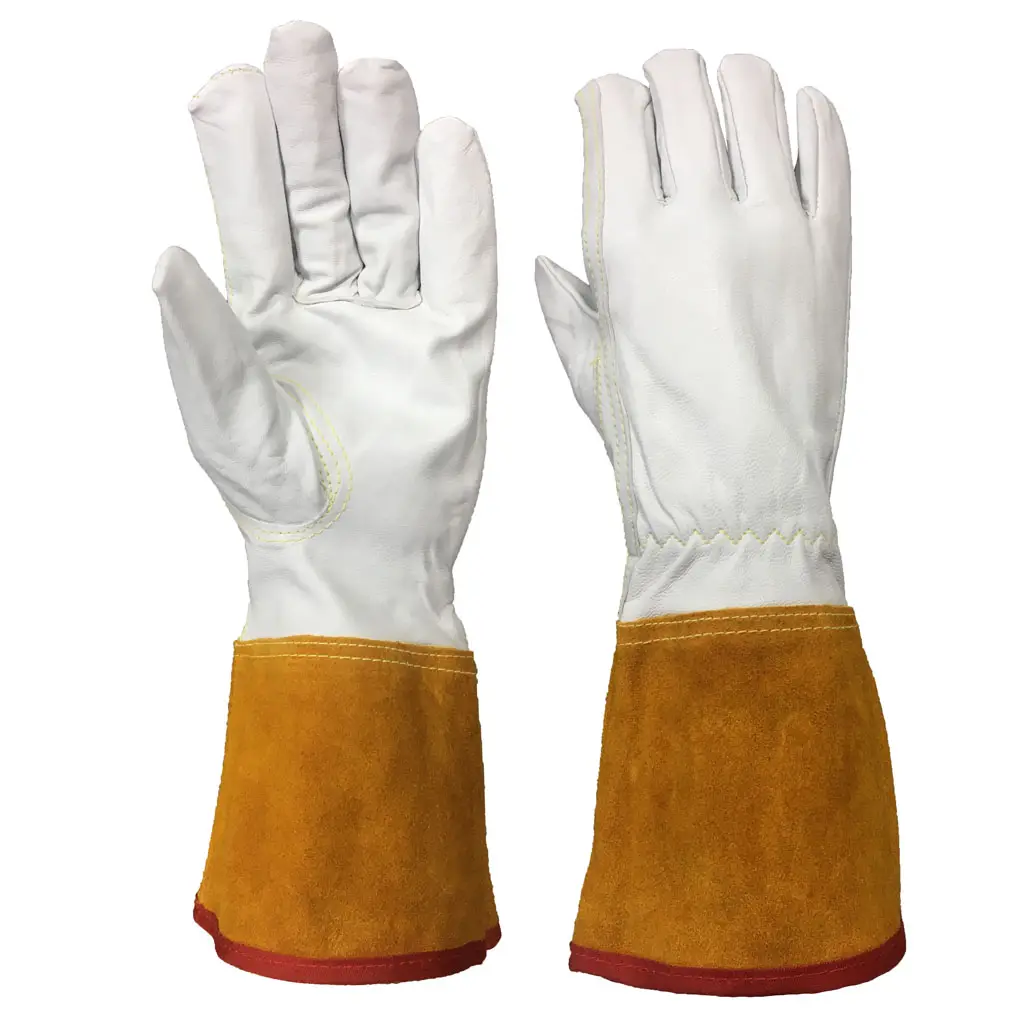 TIG Welding Gloves 12 Inches Goatskin Leather Keystone Thumb Cowhide Cuff Leather Welding Gloves