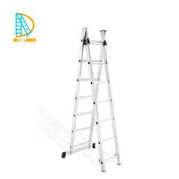 En131 3 Sections Safe Aluminum Adjustable Extension Folding ladder Stairs