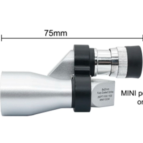 Mini 8X20mm Silver Monocular Scope for Camping Travelling Hiking Optical Monocular Telescope Green Coated Outdoor Monocular