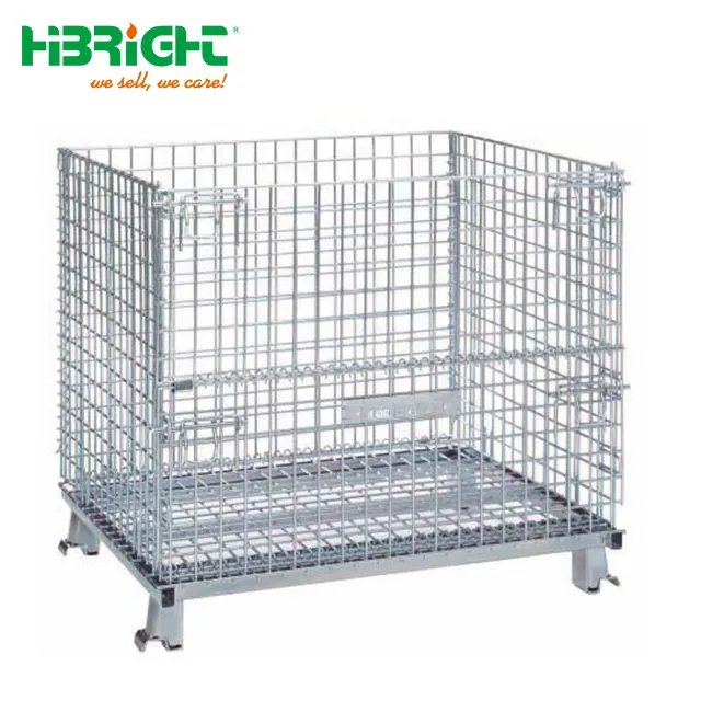 Foldable Collapsible Heavy Wire Mesh Storage Cage Container