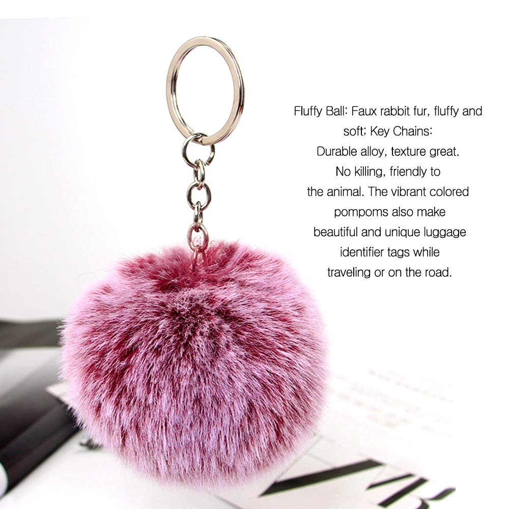 Factory Sell Custom Logo 8cm 10cm Cute Artificial Rabbit Plush Keychain Spherical Car Keychain