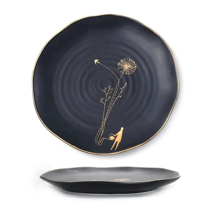 День матери Father's Day творческие Nordic комплекты Dinnerware фарфора черно-белые столовых приборов