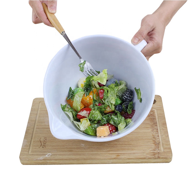 Unbreakable melamine customized kitchen utensil high quality colorful salad mixing bowl