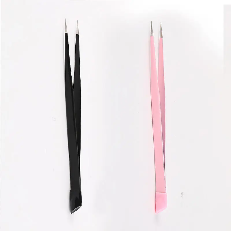 Newest Durable Double Use Stainless Steel multifunctional Nail Art Tweezers for nail