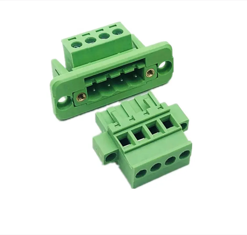 2EDGWC 5.08mm through-wall solderless butt plug-in terminal block with flanged plug 2-24P