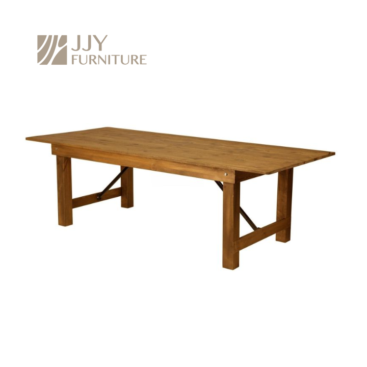 JJY-YHZ-A003 Factory wholesale pine folding farm table country wedding event dining table