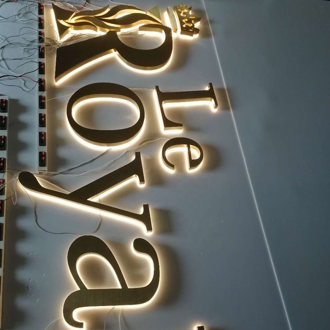 Los Angeles-area business signage блестящие золотые буквы, индивидуальные светодиодные вывески с подсветкой логотипа