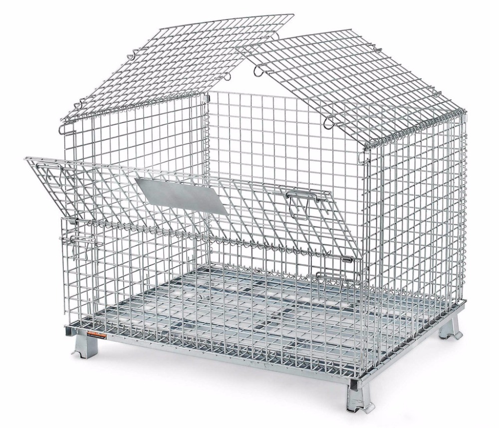 Heavy Duty Scale And Wire Container Type Metal Collapsible Storage Wire Cages