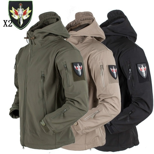 Тактическая Военная куртка Soft Shell V4, водонепроницаемые куртки Softshell, Мужская армейская куртка с капюшоном