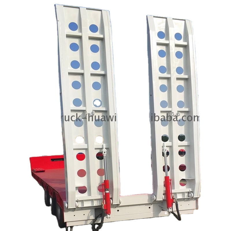 Сверхмощный 4 оси gooseneck lowbed полуприцеп низкая кровать специальные прицепы грузовик шины подвергается 2 линии оси 60 тонн с расширением
