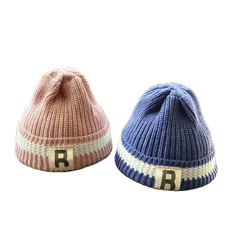 Fashion children knit beanies designer hats unisex customize infant beanie hat knitted winter hat for kids