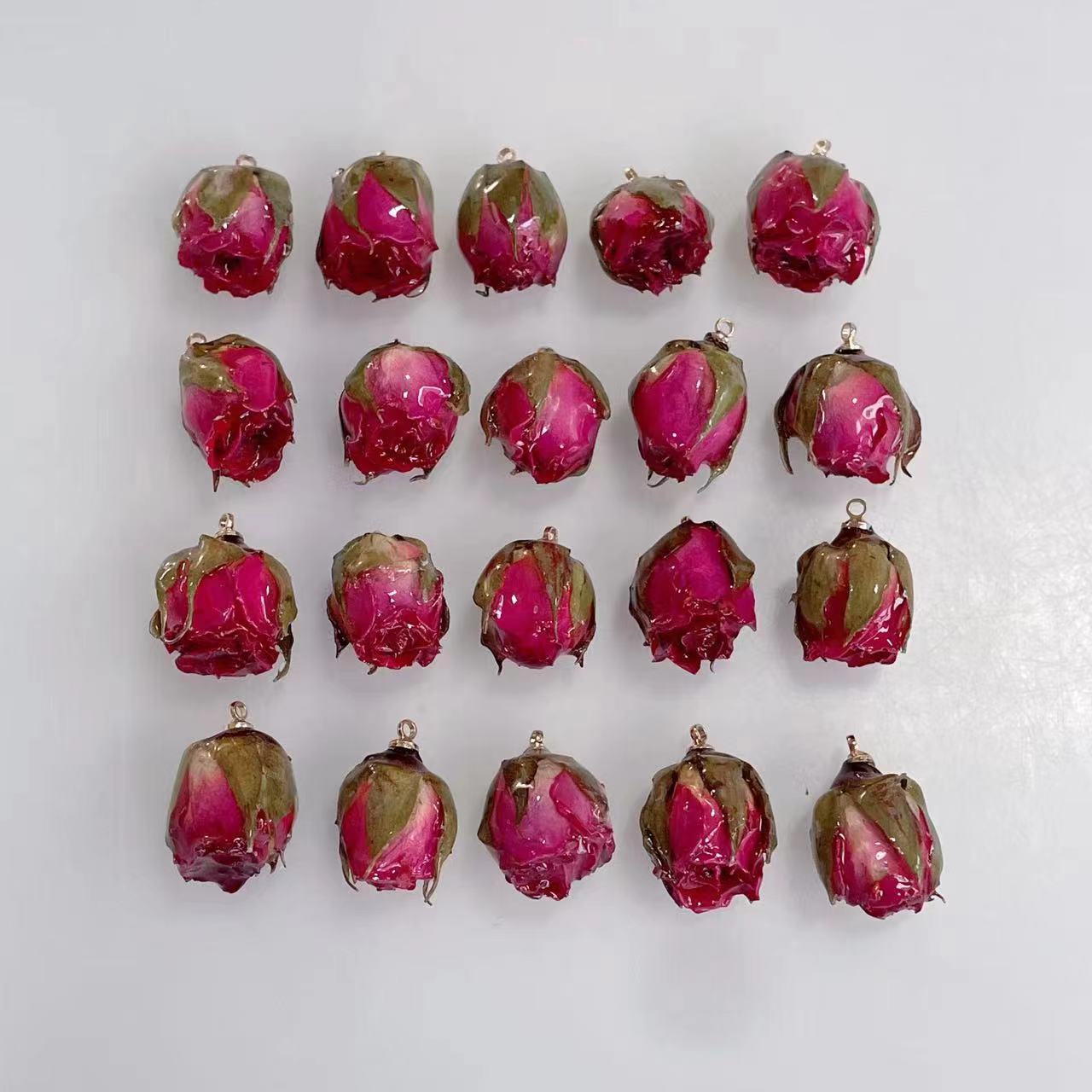 Trendy Dried Flower Drip Glue Flower Pendant 3D True Flower Rose Bead For Diy Earrings Necklace Bracelet Accessories