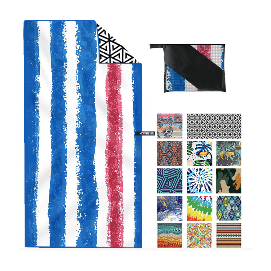 Customized Microfiber Double side printing Round beach towels
