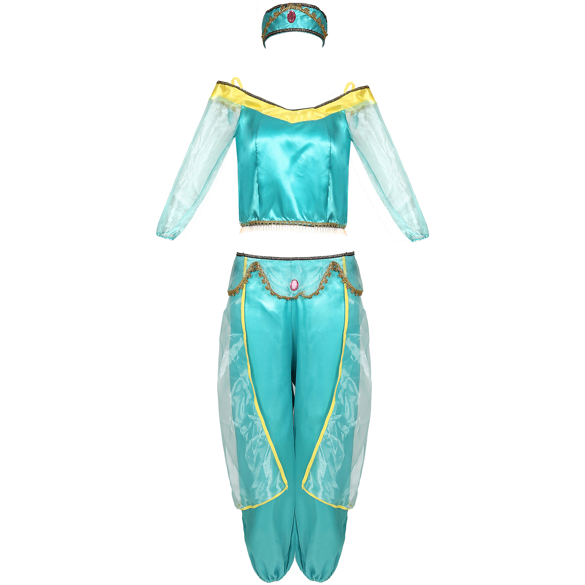 2021 M-XXL Halloween lamp of Adult Princess Jasmine performance costume cosplay Game uniform