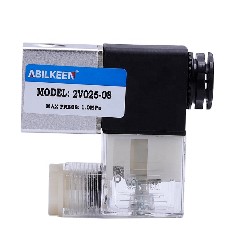 Прямого действия 2V025-06 нормально закрытый 2/2Way клапан G1/8 DC12V/24В Электрический и Пневматический электромагнитный клапан управления