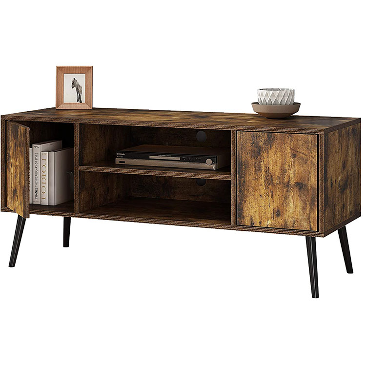 Cheap Mid-century Modern Entertainment Center Retro Flat Screen Tv Cable Box Gaming Console Tv Stand