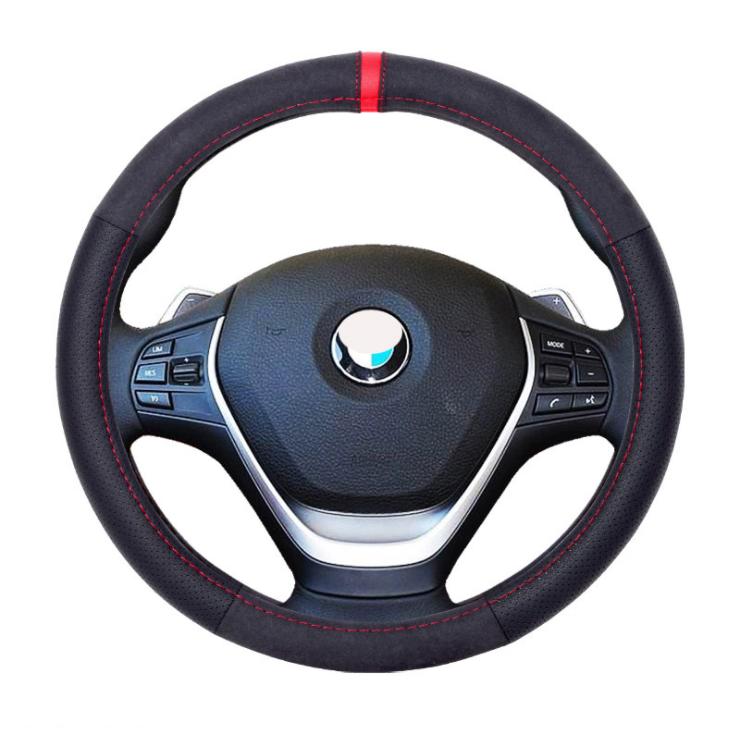 Hot selling alcantara suede frosted leather car steering wheel cover for BMW VW
