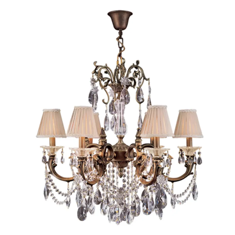 Good Quality Classic American Brass Arm Bronze Color Luxury Crystal Chandelier