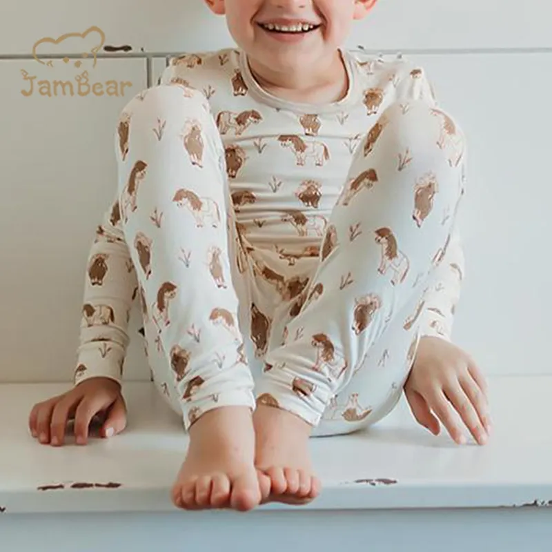 Детская домашняя одежда JamBear, пижама из органического хлопка, детская пижама из бамбука и вискозы, Экологичная детская одежда для сна, Пижама для малышей