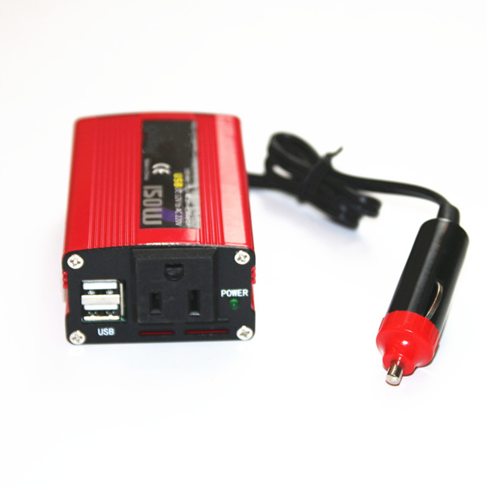 Mini Inverter 150W Dc 12V to Ac 220V 50Hz Car Power Inverter with Dual Usb and US Socket