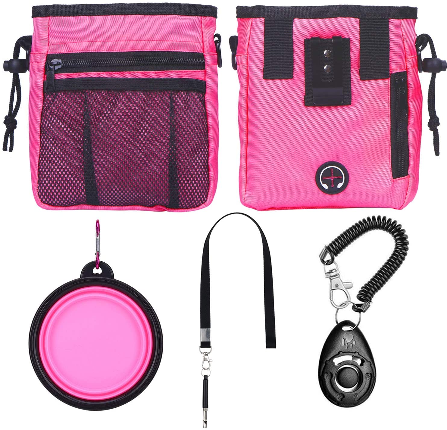 Pet Training Kit Puppy Training Treat Pouch Dog Toys Collapsible Bowl Whistle Clicker Ideal for Dog Walking