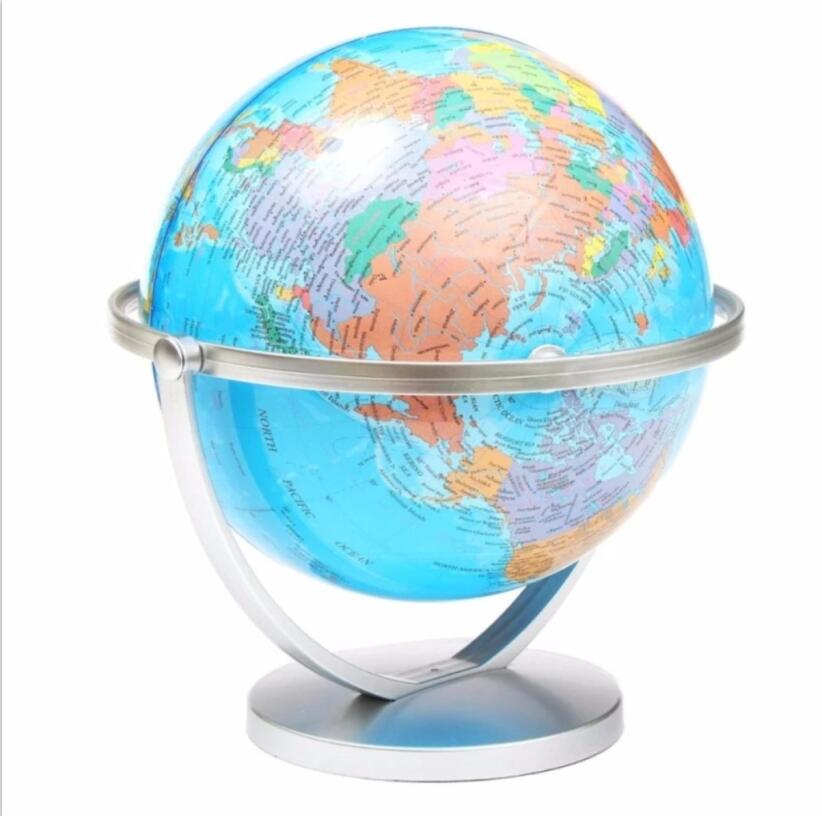 WORLD GLOBE Rotating Swivel Map of Earth Atlas Geography