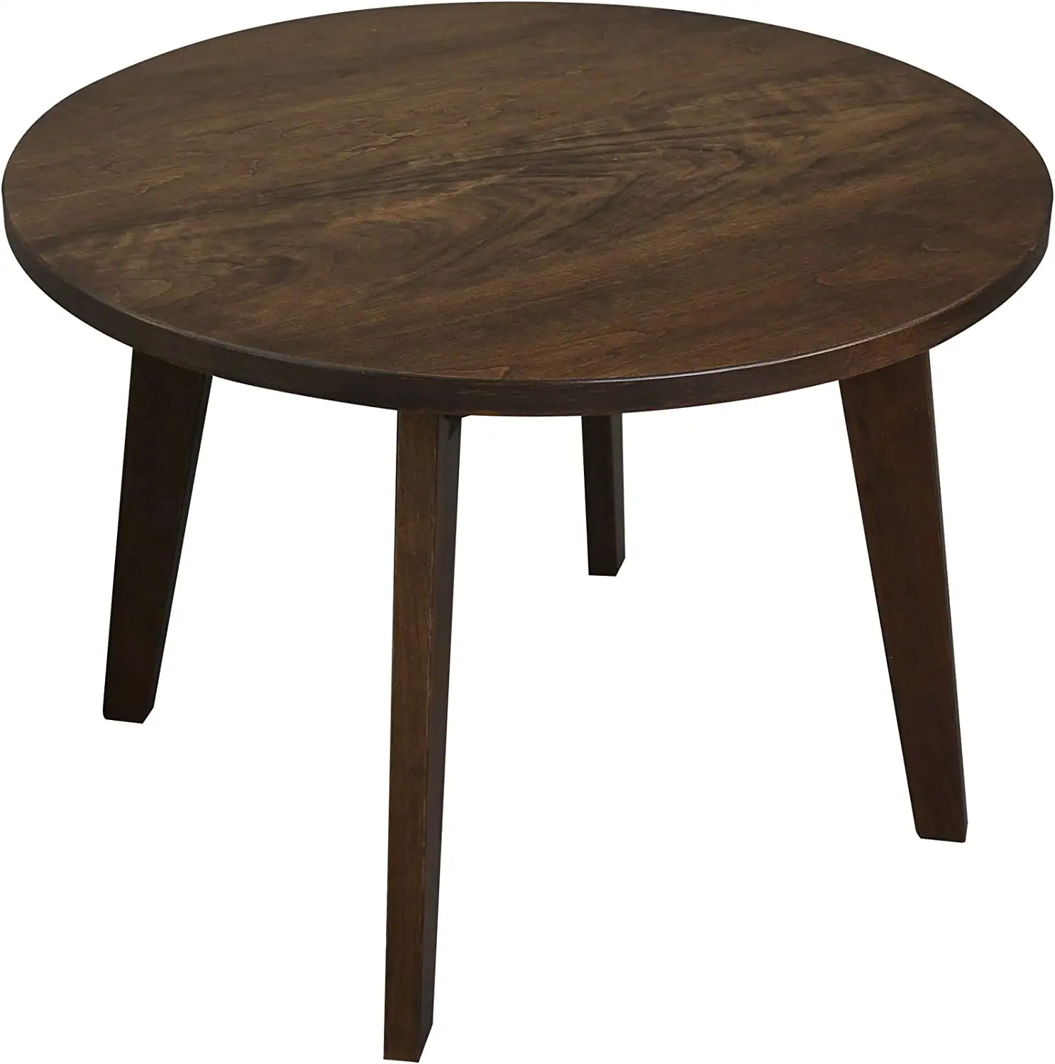 Dilun 24" Round Solid American Wood Coffee Table with Antique Cherry Finish
