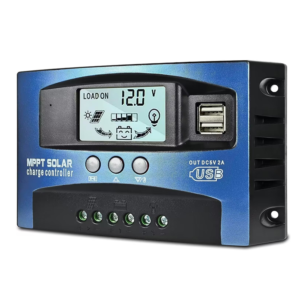 MPPT Solar Charge Controller 60A 12V/24V Solar Panel Charger Intelligent Regulator With Dual USB Port+LCD Display