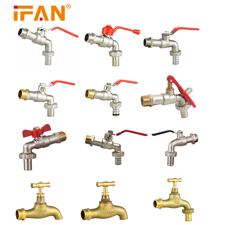 factory new Italy design 1/2'' brass water bibcock grifo de agua iron red handle brass tap
