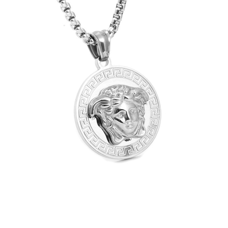 European and American jewelry titanium steel portrait pendant trend gift Christmas necklace stainless steel portrait pendant