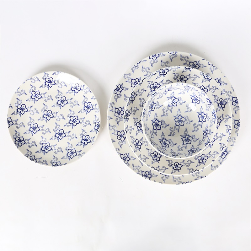 Hot Selling 16 pcs Pad Printing Ceramic Tableware Set factory price Free sample porcelain dinnerware set