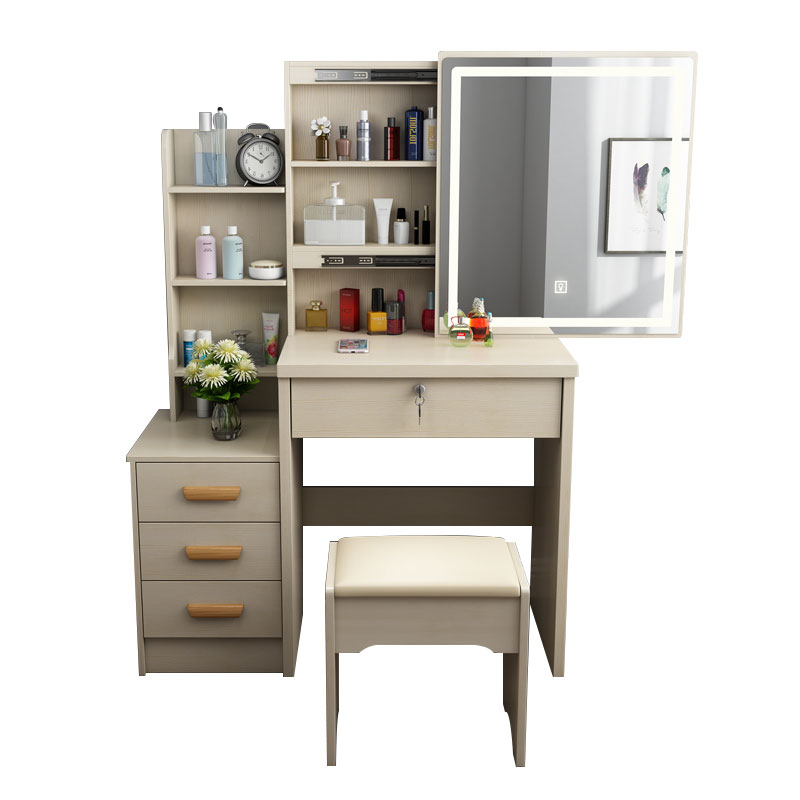 Factory Price Mirrored Vanity Dresser Set With 5 Drawers Make Up Desk Girl's Bedroom Dressing Table