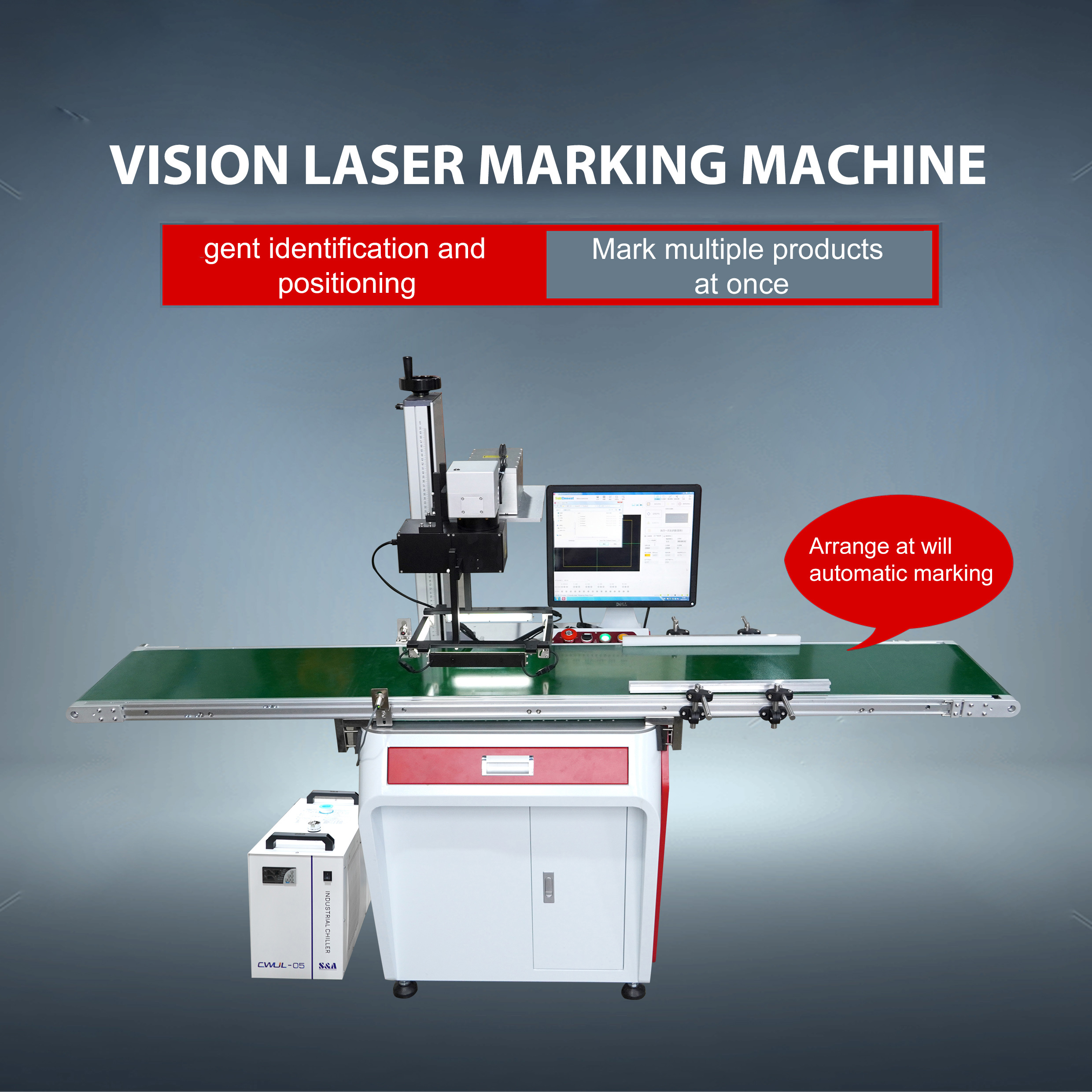 Professional 3D UV Visual marking machine 3W 5W glass bottle box pipeline fiber UV laser marking machine CNC marking machine