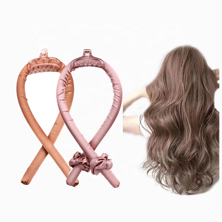 Amazon Hot Sale Portable No Heat Satin Hair Curler Silk Heartless Hair Curler Roller Soft Roller Curling Ribbon Tools