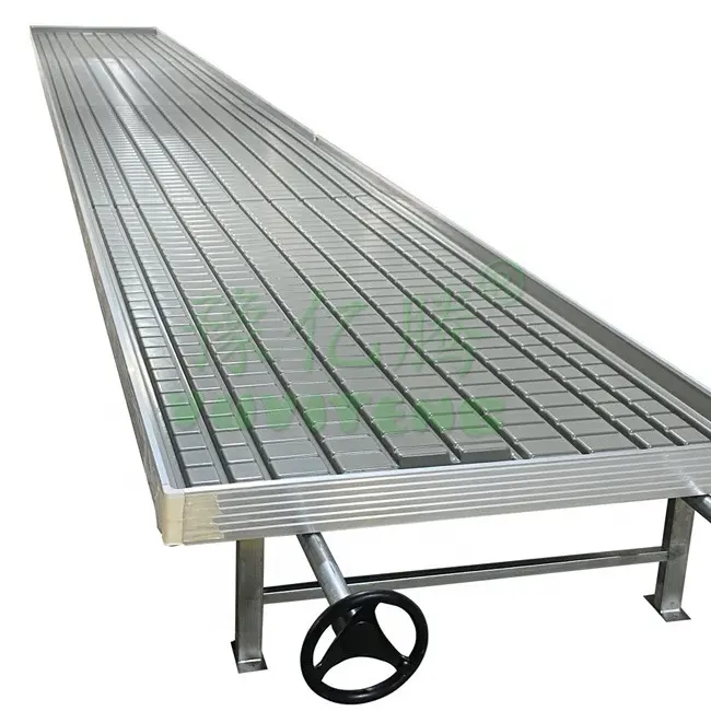 commercial growing movable automatic flood tray rolling bench with ebb and flow table