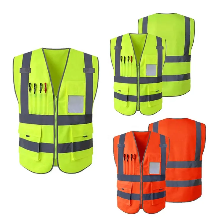 High Vis Jacket Reflective Safety Vest Construction Apparel Safety Clothing High Visibility Vest