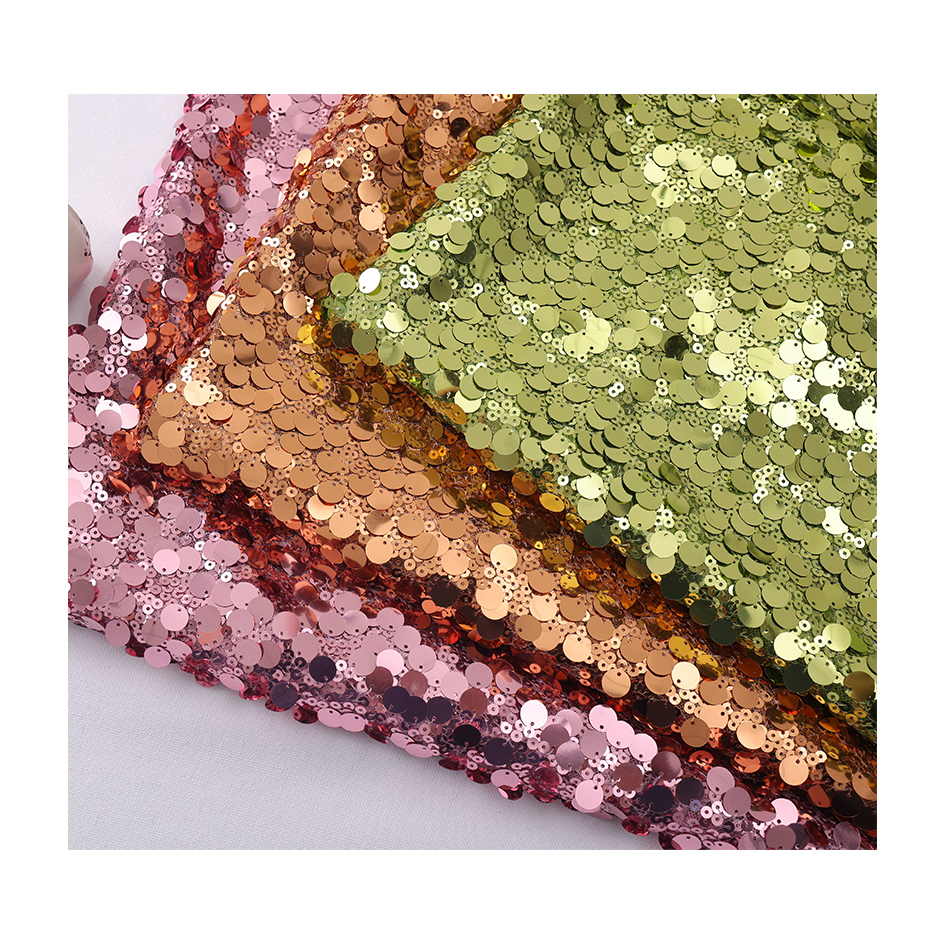 Customization Dense Glitter Sequin 5+18MM Sequin Embroidery Lace Tulle mesh Fabric For Women's Dresses Men's shoes