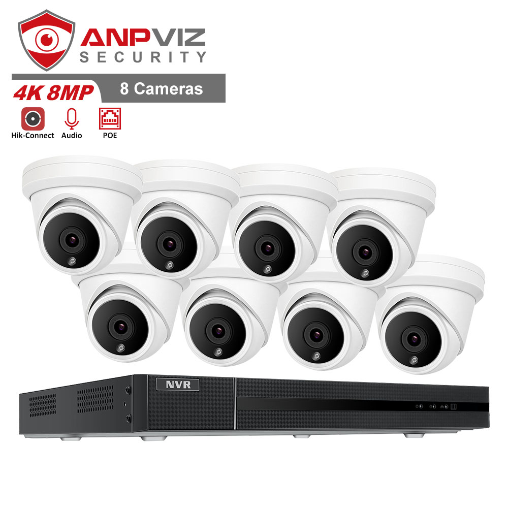 Anpviz 8 каналов 8MP камера безопасности NVR система 8CH 4K NVR с 8 шт 4K револьверная наружная IP POE камера домашняя система безопасности ONVIF