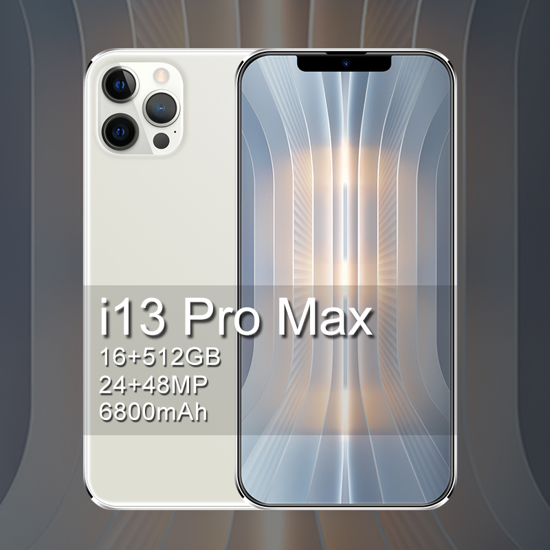 I13 pro max 6,7 дюйма высокой четкости с функцией распознавания лиц оригинальный смартфон 16GB + 512GB продолжительное время работы в режиме ожидания: держатель для мобильного телефона Android