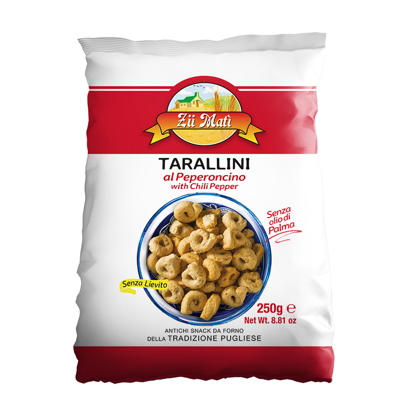 Закуски Tarallini со вкусом чили и перца, 250 г, запеченная в форме кольца, соленая закуска с Экстра натуральным оливковым маслом, Сделано в Италии, apulia