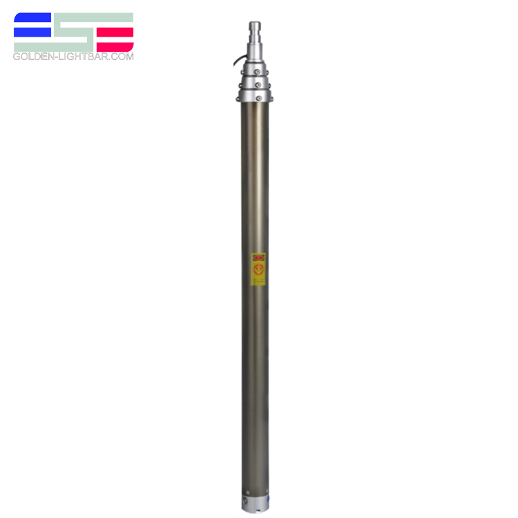Collapsible mast portable telescopic pneumatic mast for antenna and lights