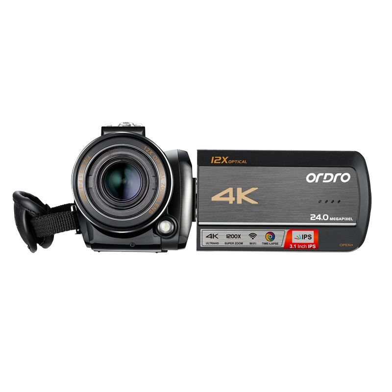 AC5 12X оптический зум, со сверхвысоким разрешением Ultra HD, 4 k, WiFI, 3,1 дюймов IPS сенсорный экран панель видео камера