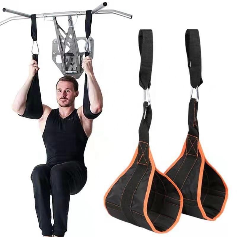 Thickened Elastic Tube Design Abdominal Training Hanging Foam Handle Buckle Ab Straps with All Metal Hook Buckle