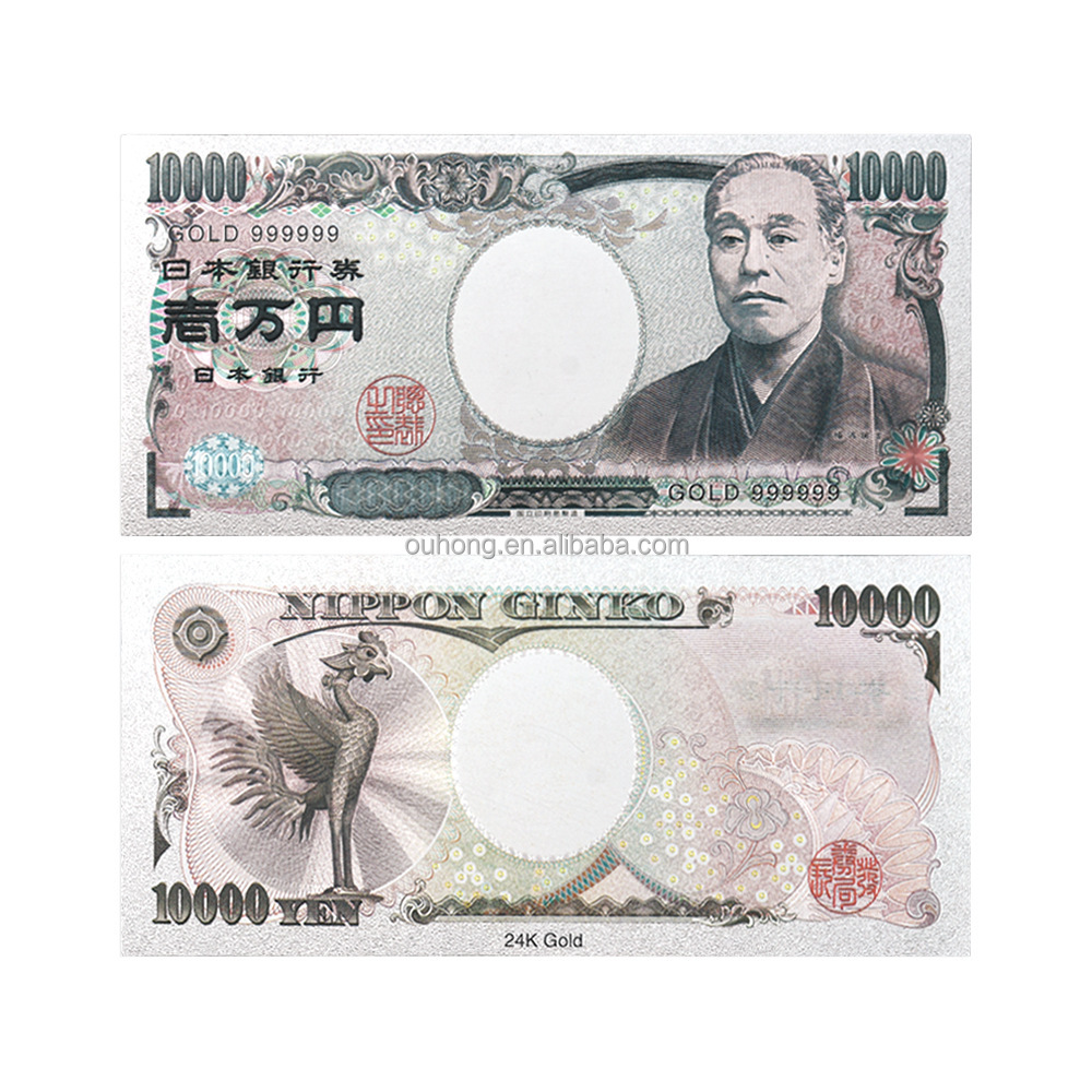Hottest Japan Banknotes 24k Gold Leaf Plated Japan 10.000 Yen Gold Banknote Present For Business Or Collection