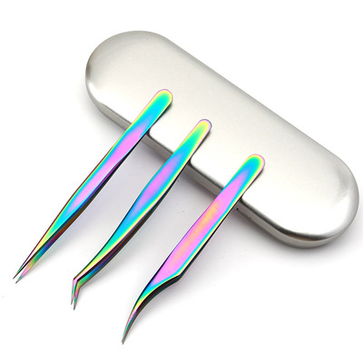 Russian volume eyelash extension tweezer case package custom supplies lash extensions tweezers set accessories private label